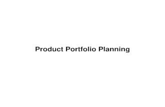 Product Portfolio Planning