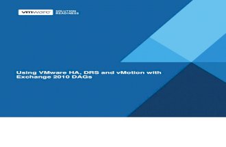 VMware Using HA DRS vMotion With Exchange 2010 DAGs