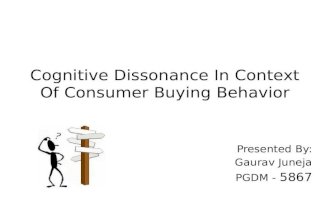 Cognitive Dissonance in Context of Consumer Buying Behaviour