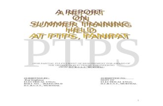 Trining Report PTPS,Panipat ( Pardeep Malik)