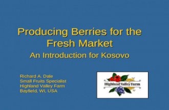 Richard A. Dale Small Fruits Specialist Highland Valley Farm Bayfield, WI, USA Producing Berries for the Fresh Market An Introduction for Kosovo.