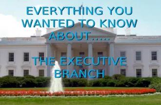EVERYTHING YOU WANTED TO KNOW ABOUT….. THE EXECUTIVE BRANCH.