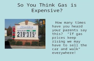 So You Think Gas is Expensive? How many times have you heard your parents say this? If gas prices keep rising we may have to sell the car and walk everywhere!