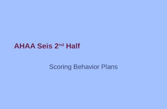 AHAA Seis 2 nd Half Scoring Behavior Plans. Try ignoring him.
