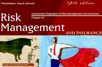 Trieschmann, Hoyt & Sommer Government Regulation of Risk Management and Insurance Chapter 24 ©2005, Thomson/South-Western.