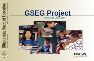 GSEG Project Project Update. Topics n Data Requirements and Recommendations n Assessment of Local Data Quality.