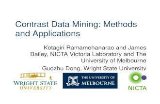 Contrast Data Mining: Methods and Applications Kotagiri Ramamohanarao and James Bailey, NICTA Victoria Laboratory and The University of Melbourne Guozhu.