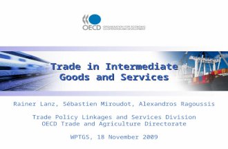 Trade in Intermediate Goods and Services Rainer Lanz, Sébastien Miroudot, Alexandros Ragoussis Trade Policy Linkages and Services Division OECD Trade and.