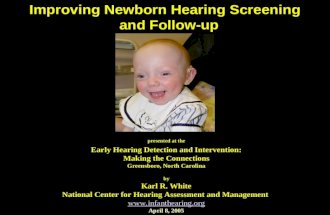 Improving Newborn Hearing Screening and Follow-up presented at the Early Hearing Detection and Intervention: Making the Connections Greensboro, North Carolina.