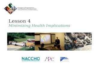 Lesson 4 Minimizing Health Implications. For additional information or questions please contact Toledo-Lucas County Health Department APC: email: apc@co.lucas.oh.us.