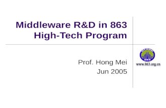 Middleware R&D in 863 High-Tech Program Prof. Hong Mei Jun 2005.