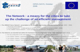 page 1 Jc Grisoni The Network : a means for the cities to take up the challenge of an efficient management I. The URBAN France Network : presentation.