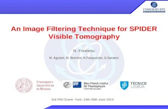 An Image Filtering Technique for SPIDER Visible Tomography N. Fonnesu M. Agostini, M. Brombin, R.Pasqualotto, G.Serianni 3rd PhD Event- York- 24th-26th.