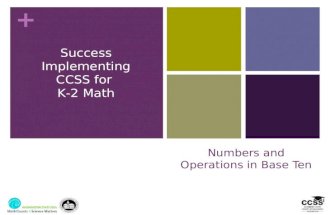 + Numbers and Operations in Base Ten Success Implementing CCSS for K-2 Math.