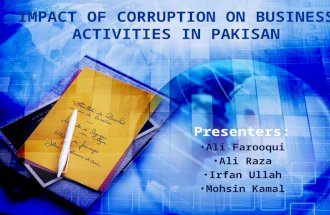 Impact of Corruption on Business Activities in Pakisan