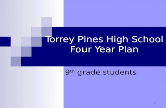 1 Torrey Pines High School Four Year Plan 9 th grade students.