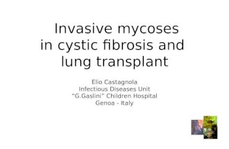 Invasive mycoses in cystic fibrosis and lung transplant Elio Castagnola Infectious Diseases Unit G.Gaslini Children Hospital Genoa - Italy.