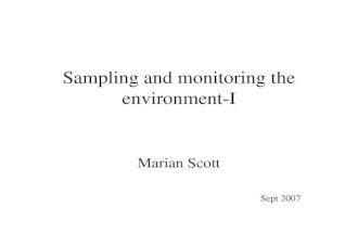 Sampling and monitoring the environment-I Marian Scott Sept 2007.