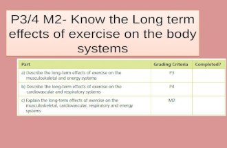 P3/4 M2- Know the Long term effects of exercise on the body systems.