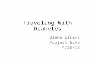 Traveling With Diabetes Blake Elkins Project Echo 4/26/13.