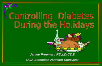 Janine Freeman, RD,LD,CDE UGA Extension Nutrition Specialist.