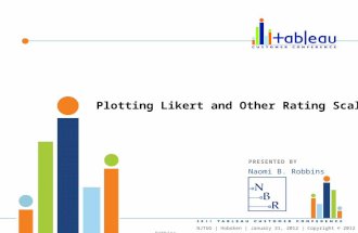 Plotting Likert and Other Rating Scales PRESENTED BY Naomi B. Robbins NJTUG | Hoboken | January 31, 2012 | Copyright © 2012 Naomi B. Robbins.