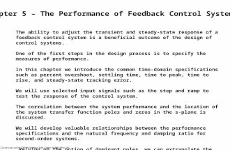 Illustrations Chapter 5 – The Performance of Feedback Control Systems The ability to adjust the transient and steady-state response of a feedback control.