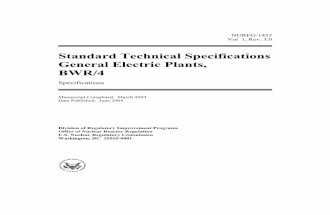 Standard Technical Specifications  General Electric Plants,  BWR/4