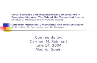 Fiscal solvency and Macroeconomic Uncertainty in Emerging Markets: The Tale of the Tormented Insurer Enrique G. Mendoza and P. Marcelo Oviedo Currency.