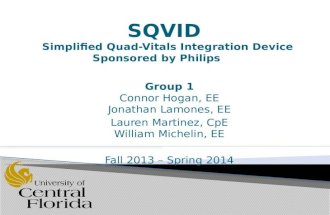 Group 1 Connor Hogan, EE Jonathan Lamones, EE Lauren Martinez, CpE William Michelin, EE Fall 2013 – Spring 2014.
