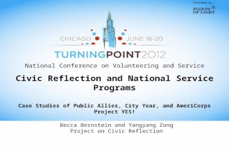 Convened by National Conference on Volunteering and Service Civic Reflection and National Service Programs Case Studies of Public Allies, City Year, and.