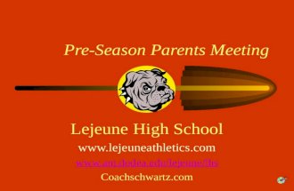 Pre-Season Parents Meeting Lejeune High School   Coachschwartz.com.