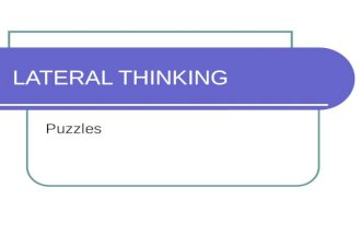 LATERAL THINKING Puzzles. Join with 4 continuous straight lines.