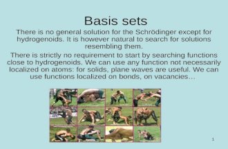 1 Basis sets There is no general solution for the Schrödinger except for hydrogenoids. It is however natural to search for solutions resembling them. There.