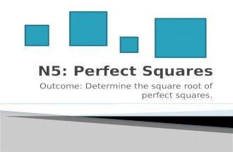 Outcome: Determine the square root of perfect squares.