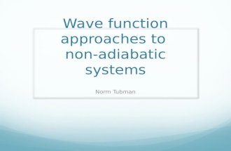 Wave function approaches to non-adiabatic systems Norm Tubman.
