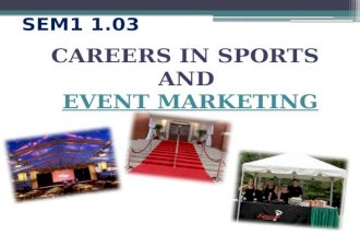 SEM1 1.03 CAREERS IN SPORTS AND EVENT MARKETING EVENT MARKETING.