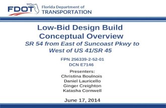 Low-Bid Design Build Conceptual Overview SR 54 from East of Suncoast Pkwy to West of US 41/SR 45 FPN 256339-2-52-01 DCN E7146 Florida Department of TRANSPORTATION.