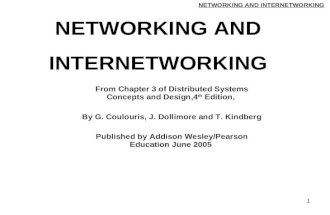 NETWORKING AND INTERNETWORKING 1 NETWORKING AND INTERNETWORKING From Chapter 3 of Distributed Systems Concepts and Design,4 th Edition, By G. Coulouris,