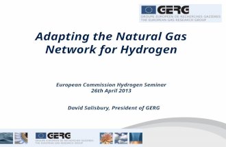 Adapting the Natural Gas Network for Hydrogen European Commission Hydrogen Seminar 26th April 2013 David Salisbury, President of GERG.