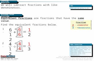 READY TO TEACH SM EDI ® Lessons ©2013 All rights reserved. EDI Lesson Overview Focus Standard:4.NF.3a Understand addition and subtraction of fractions.