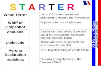 AS History Matters  AS History Matters  S T A R T E R White Terror Louis XVIII’s announcement promising to reverse.