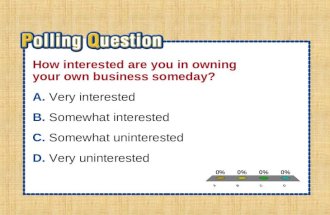 A.A B.B C.C D.D Section 4-Polling QuestionSection 4-Polling Question How interested are you in owning your own business someday? A.Very interested B.Somewhat.