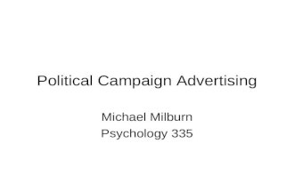 Political Campaign Advertising Michael Milburn Psychology 335.
