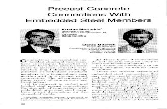 Precast concrete connections with embedded steel mebers