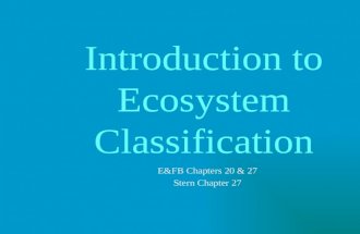 2011 Lecture 3a Intro to Ecosystem Classification