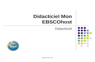 Support.ebsco.com Didacticiel Mon EBSCOhost Didacticiel.