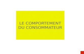LE COMPORTEMENT DU CONSOMMATEUR. 2006-20072 LE COMPORTEMENT DU CONSOMMATEUR De l importance de comprendre le consommateur Traitement de l information.