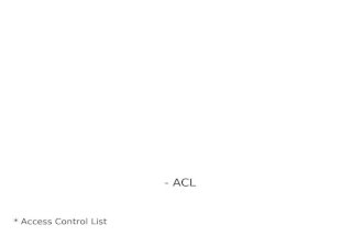 - ACL * Access Control List. Sommaire 1)Théorie 1)ACL standard 1)ACL étendue 1)ACL nommée 1)Mise en place et vérification des ACLs.