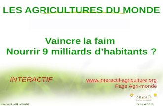 Interactif, AGRIMONDE Octobre 2013 LES AGRICULTURES DU MONDE Vaincre la faim Nourrir 9 milliards dhabitants ? INTERACTIF .